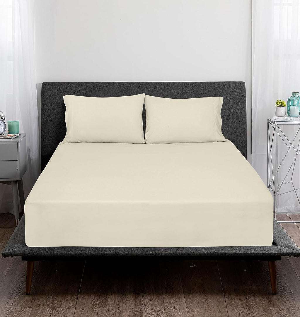 Royalelinens ROYALE LINENS 300 Thread Count 100% Long Staple Combed Cotton Sheet Set - 4 Piece King Bed Sheets - 1 Fitted, 1 Flat & 2 Pillo…