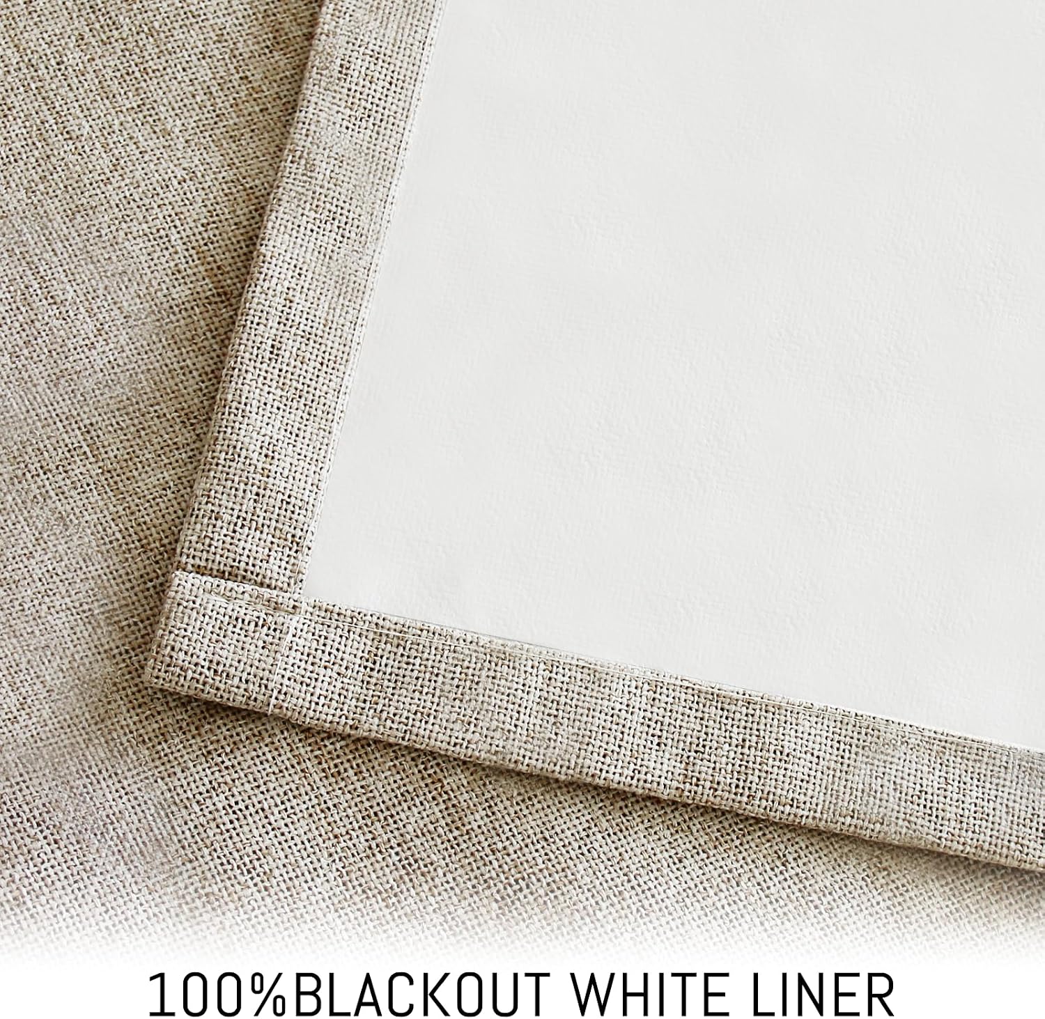 Yakamok Natural Linen Curtains 100% Blackout 63 Inches Long, Room Darkening Textured Curtains for Living Room Thermal Grommet Bedroom Curtai…