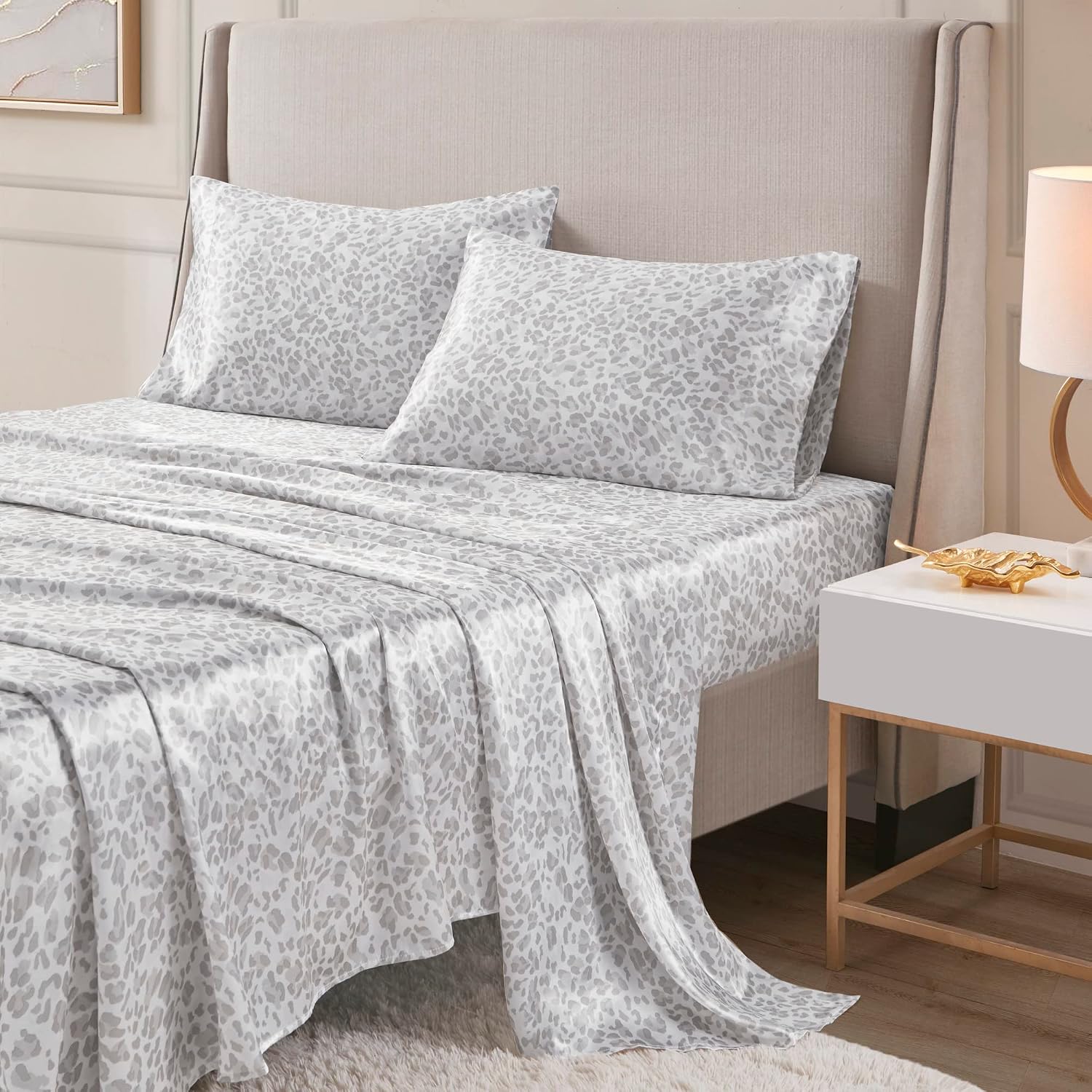Madisonpark Madison Park Essentials Satin Sheet Set Luxury and Silky with Natural Sheen, Elastic 14" Pocket fits up to 16" Mattress, All Ar…