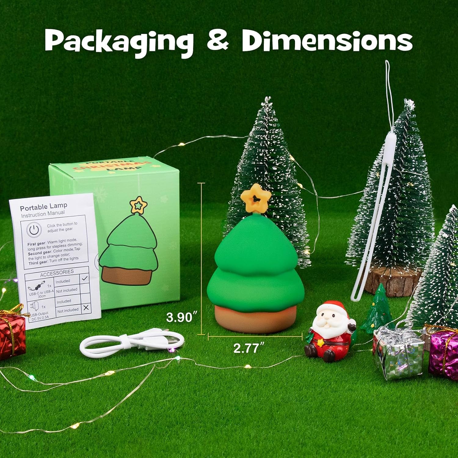 Squishy Christmas Tree Night Light with RGB Modes Dimmable Nursery Breastfeeding Nightlight Hangable Cute Christmas Lamp Novelty…