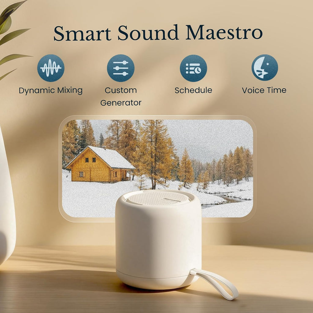 TimeVocalist White Noise Sound Machine & Alarm Clock: Color Noises and Custom Soundscapes, App Control, Sleep Schedule, Multiple Alarms, 10…