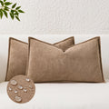 KevinTextile Kevin Textile Waterproof Decorative Pillow Covers Camel 12x20 Inch Pack of 2 Soft Boucle Textured Lumbars Cushions Elegant Acc…