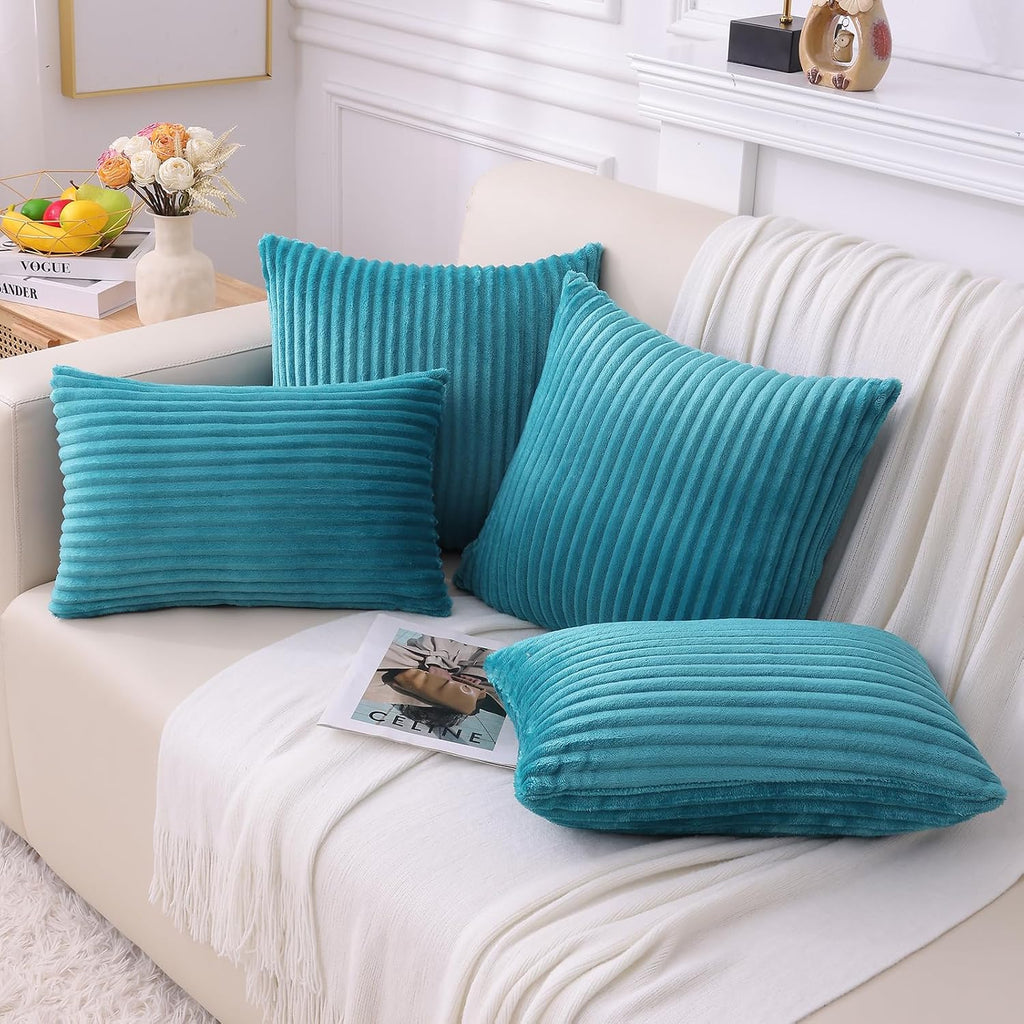SimmoreHomeDecor Simmore Decorative Summer Throw Pillow Covers 24x24 Set of 2, Soft Natural Plush Flannel Double-Sided Fluffy Couch Euro Sh…
