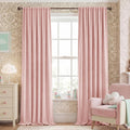 Nicetown Pink Velvet Curtains for Princess Room, Rod Pocket & Back Tab Room Darkening Window Treatments Thermal Drapes Luxury Textured for…
