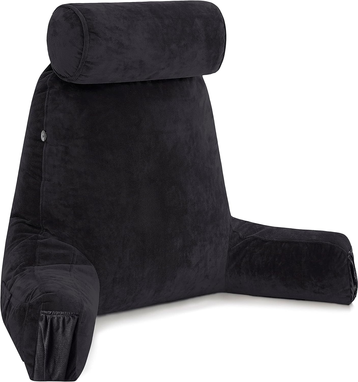 Husband Pillow Medium Reading Pillow with Arms - 23" Backrest for Sitting Up in Bed - Firm Support Bed Rest Pillow for Adults, Neck Roll…