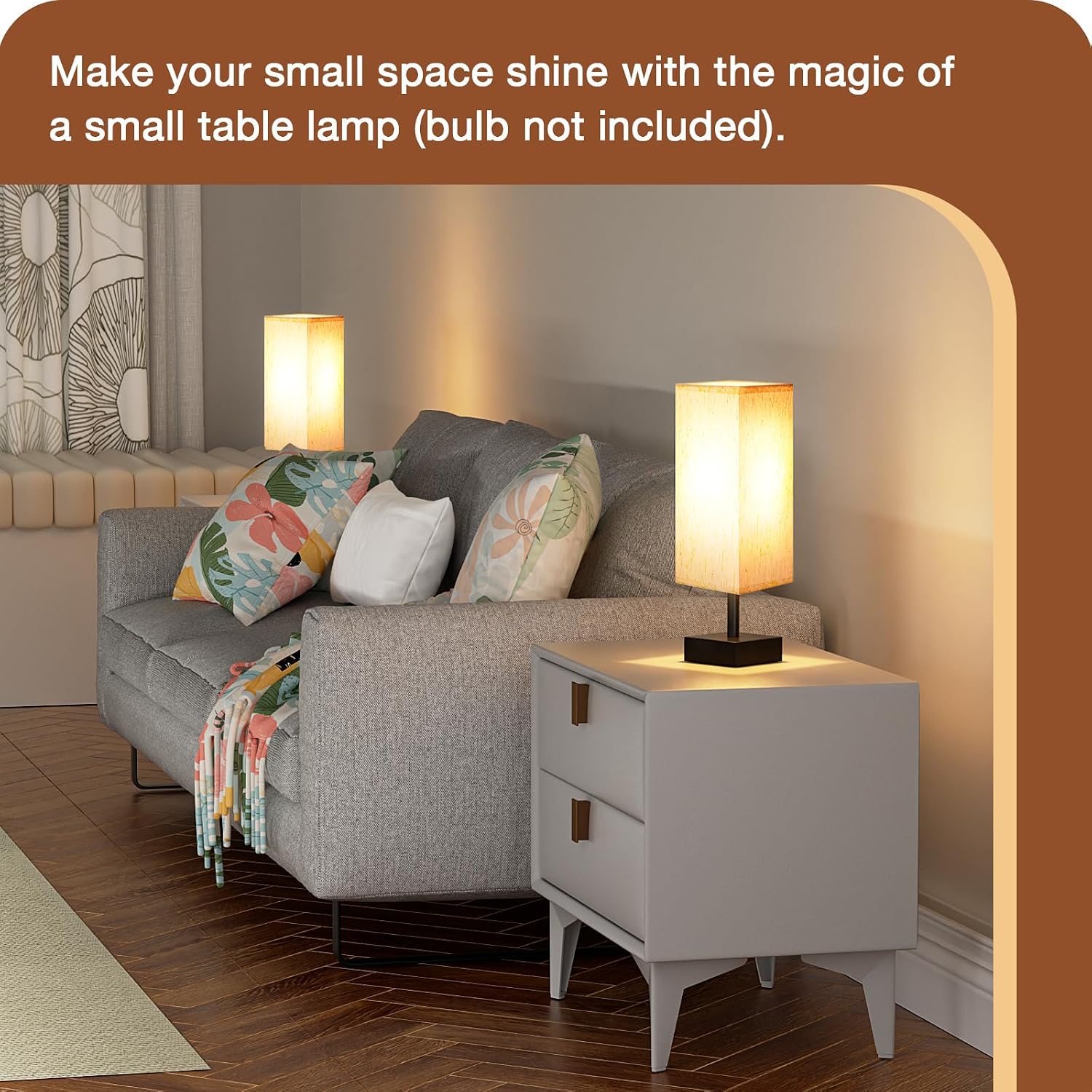 aooshine Beige Bedroom Table Lamp Set - Bedside Lamps for Nightstand Set of 2, Minimalist Lamps for Desk, Dorm, Kids Room, Bulb Not Included