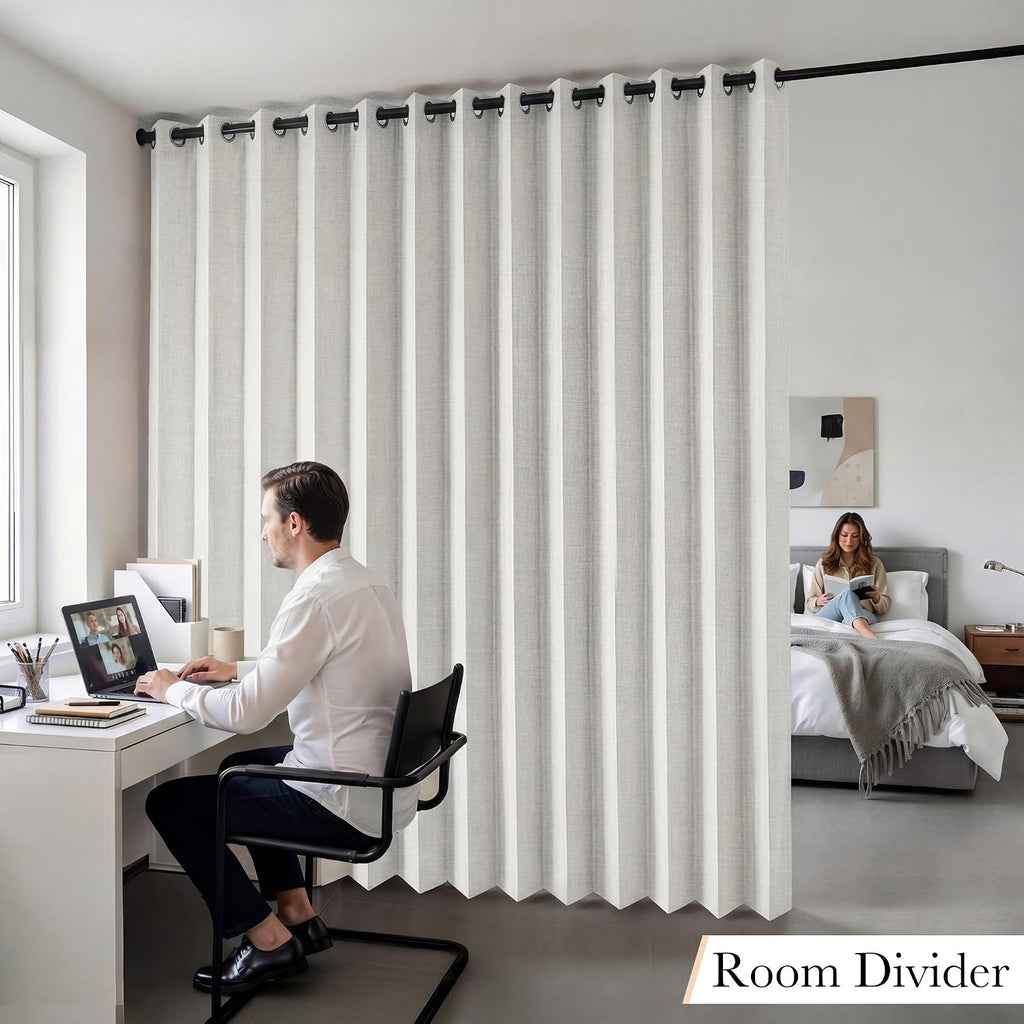 RYB HOME Accordion Style Room Divider Curtain-100% Blackout Folding Accordion Curtain for Sliding Glass Door/Bedroom, Privacy Assurd…