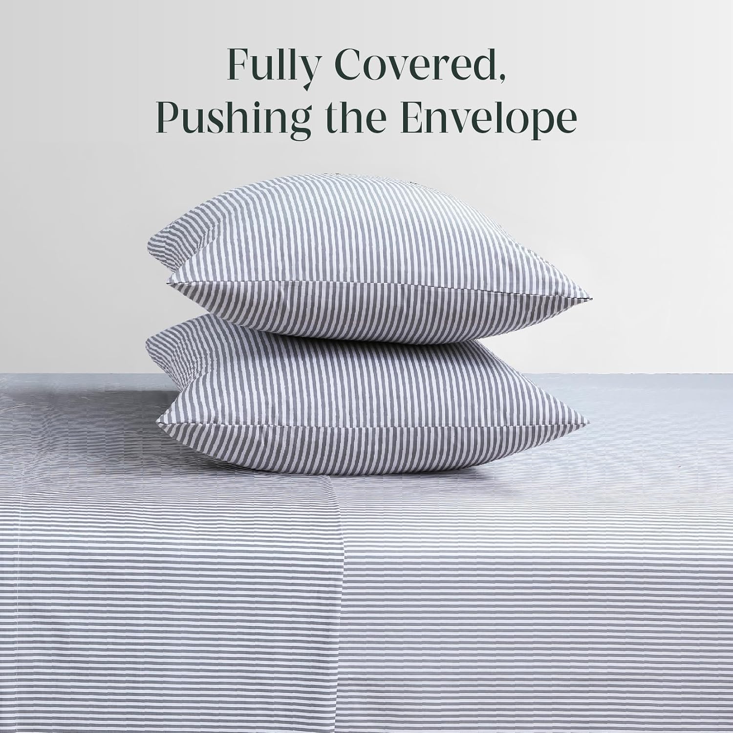 FEATHER & STITCH NEW YORK 100% Cotton 2 Piece King Pillow Cases, 300TC Ultra-Soft Pillowcases with Envelope Closure, Wrinkle- Fade- Stain…