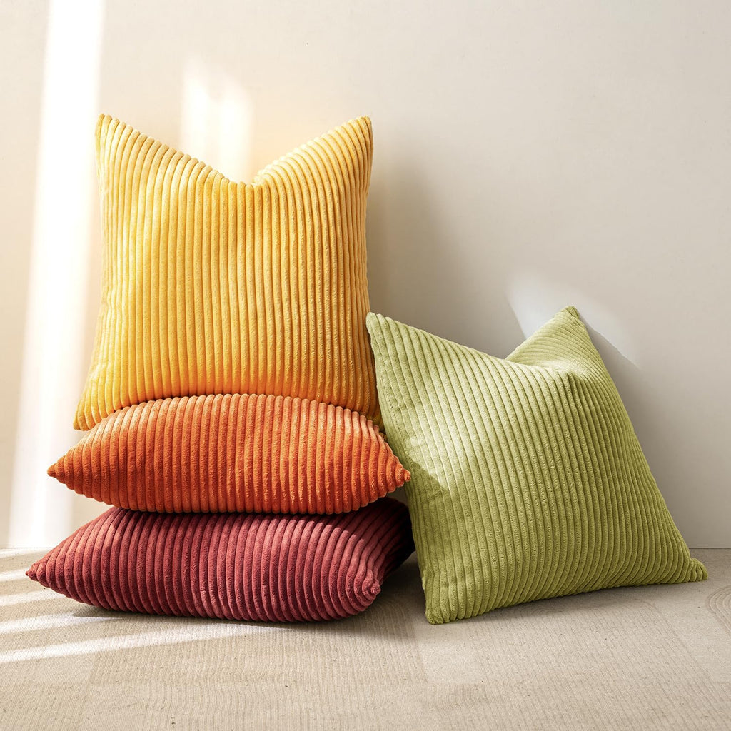 Miulee Decorative Throw Pillow Covers 18x18 Inch Set of 4, Vibrant Cushion Covers Vintage Retro Home Fall Decor Mix and Match Color Clash D…