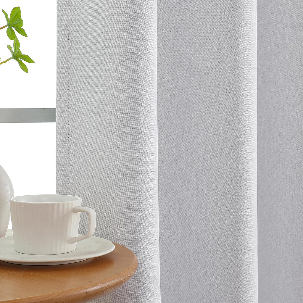 Joydeco 100% Blackout Curtains 96 Inches Long 2 Panels Set, Thermal Insulated Long Curtains& Drapes 2 Burg, Room Darkening Drapes for…