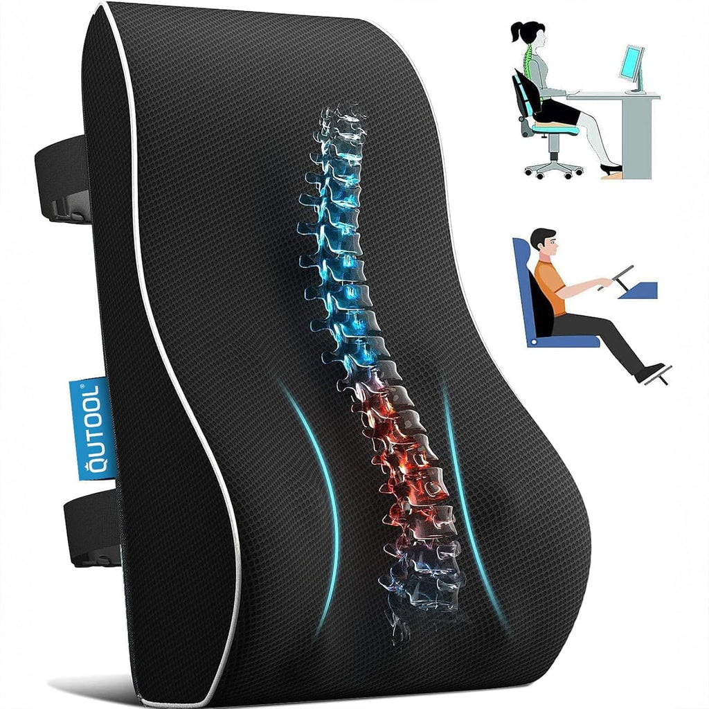 Qutool Lumbar Support Pillow for Office Chair, Office Home Essentials, Gifts for Mom, Dad, Back Support Pillow for Car, Chair Cushions, Back I…