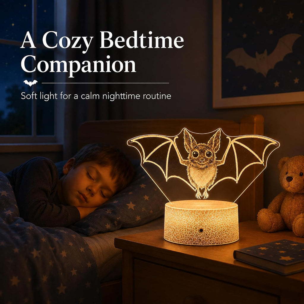 Bat Illusion Night Light, Remote, 16 Colors Changing RGB Flashing Mode Dimmable LED Lamp, Birthday Holiday Gifts for Boys Girls Teens…