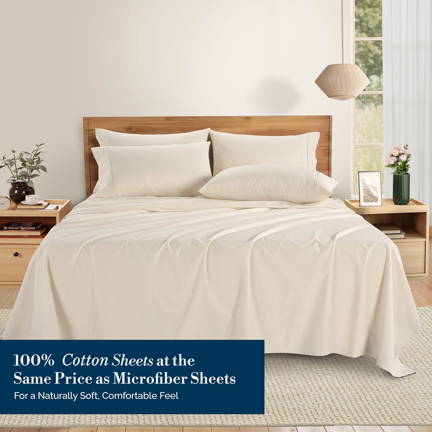 Casa Platino Cal King Bed Sheets – Breathable 6 Piece Percale Cooling Cal King Sheets with Crisp Feel, with 15 Inch Deep Pocket Fitted…