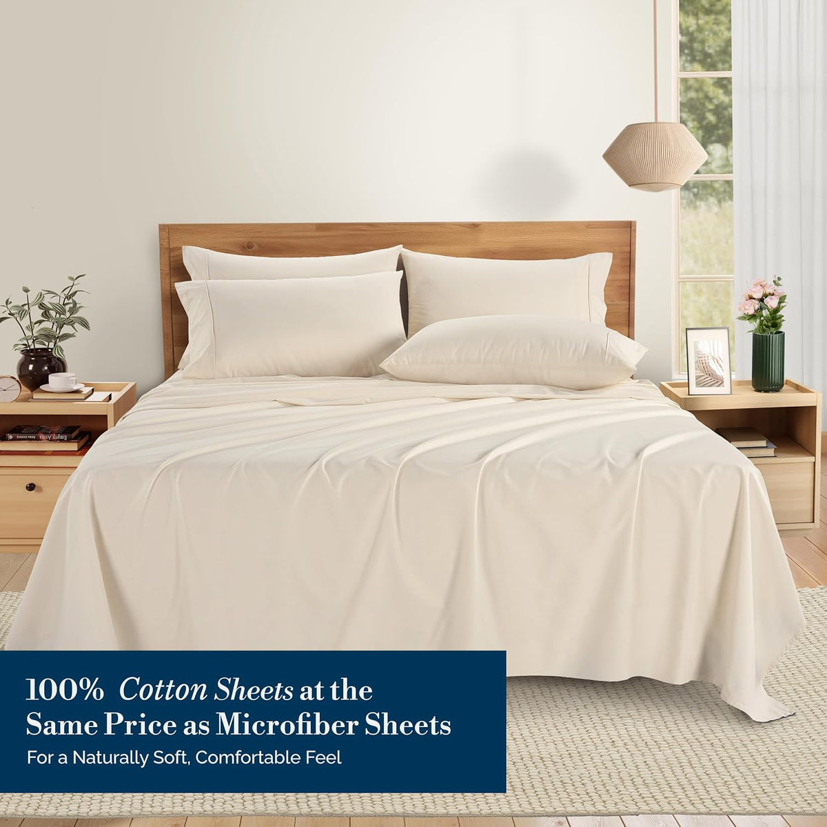 Casa Platino Full Bed Sheets – Breathable 6 Piece Percale Cooling Full Sheets with Crisp Feel, with 15 Inch Deep Pocket Fitted Sheet…