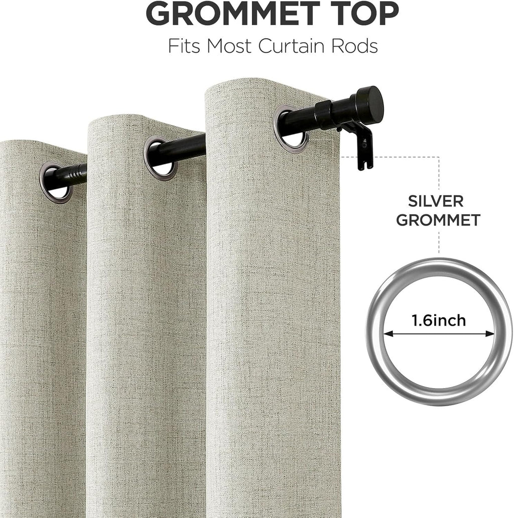 Joydeco Blackout Room Divider Curtains, Extra Wide Light Beige Sliding Door Drapes Living Room Curtains, 1 Panel 100W x 108L Inch Patio…