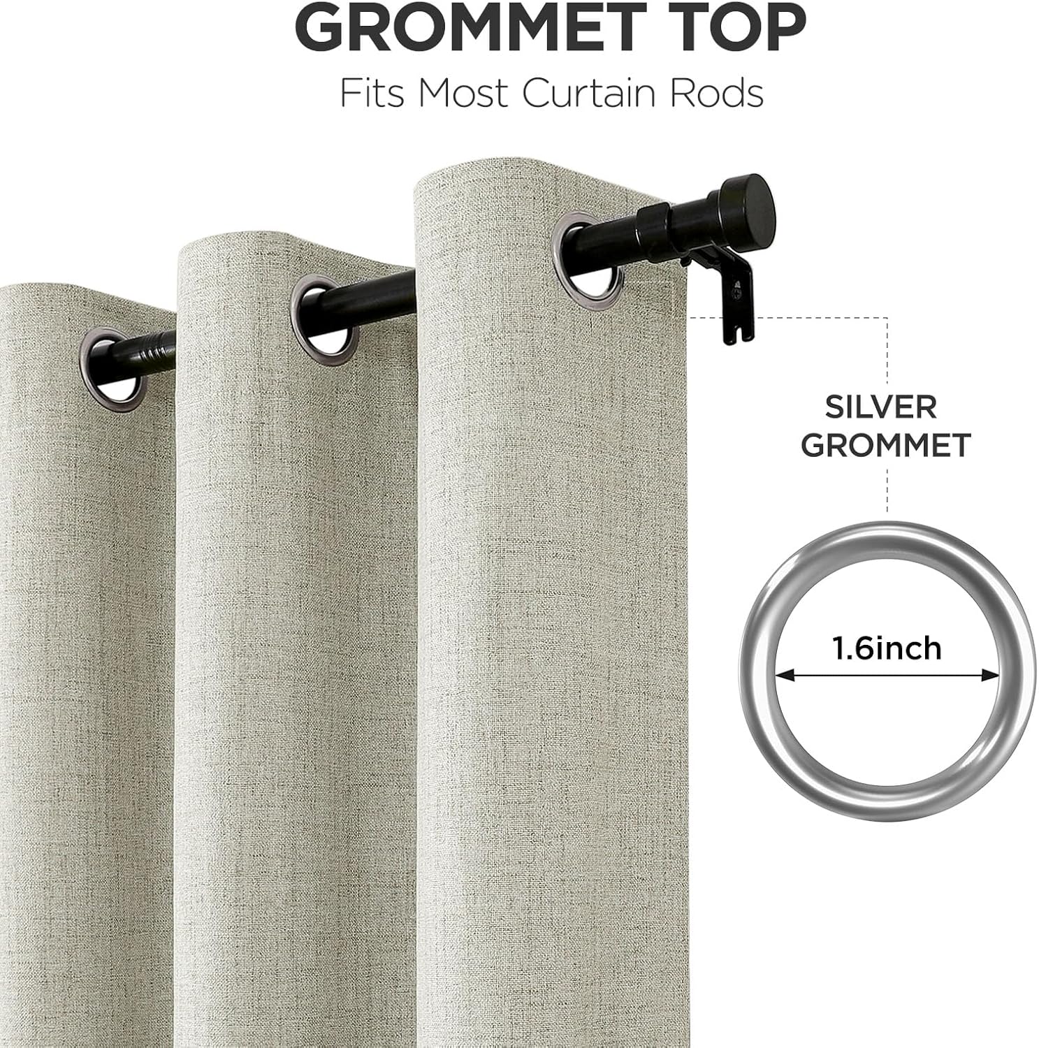 Joydeco Blackout Room Divider Curtains, Extra Wide Light Beige Sliding Door Drapes Living Room Curtains, 1 Panel 100W x 108L Inch Patio…