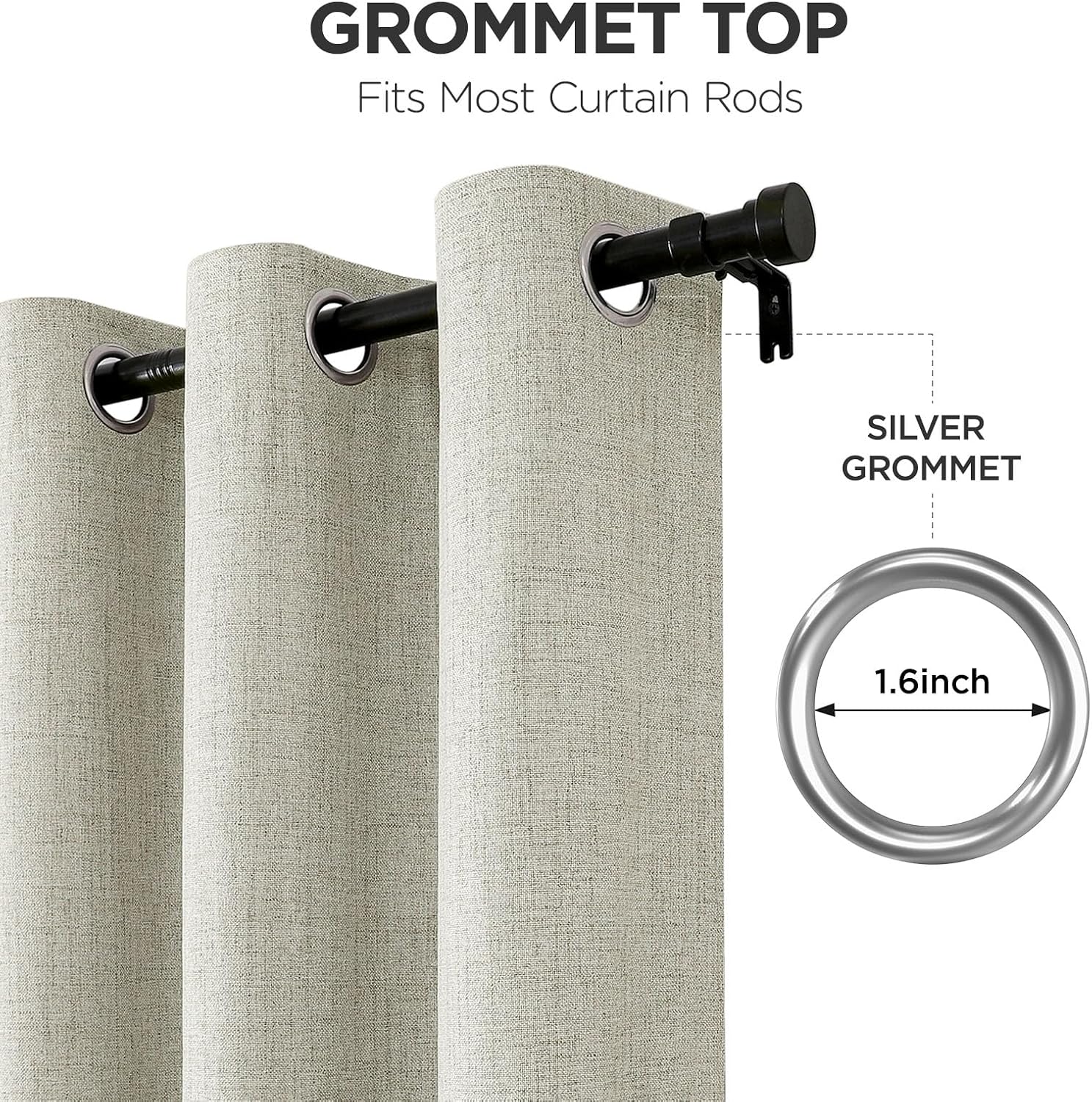 Joydeco Light Beige Total Blackout Room Divider Curtains, Extra Wide Sliding Door Drapes Living Room Curtains, 1 Panel 100W x 84L Inch…