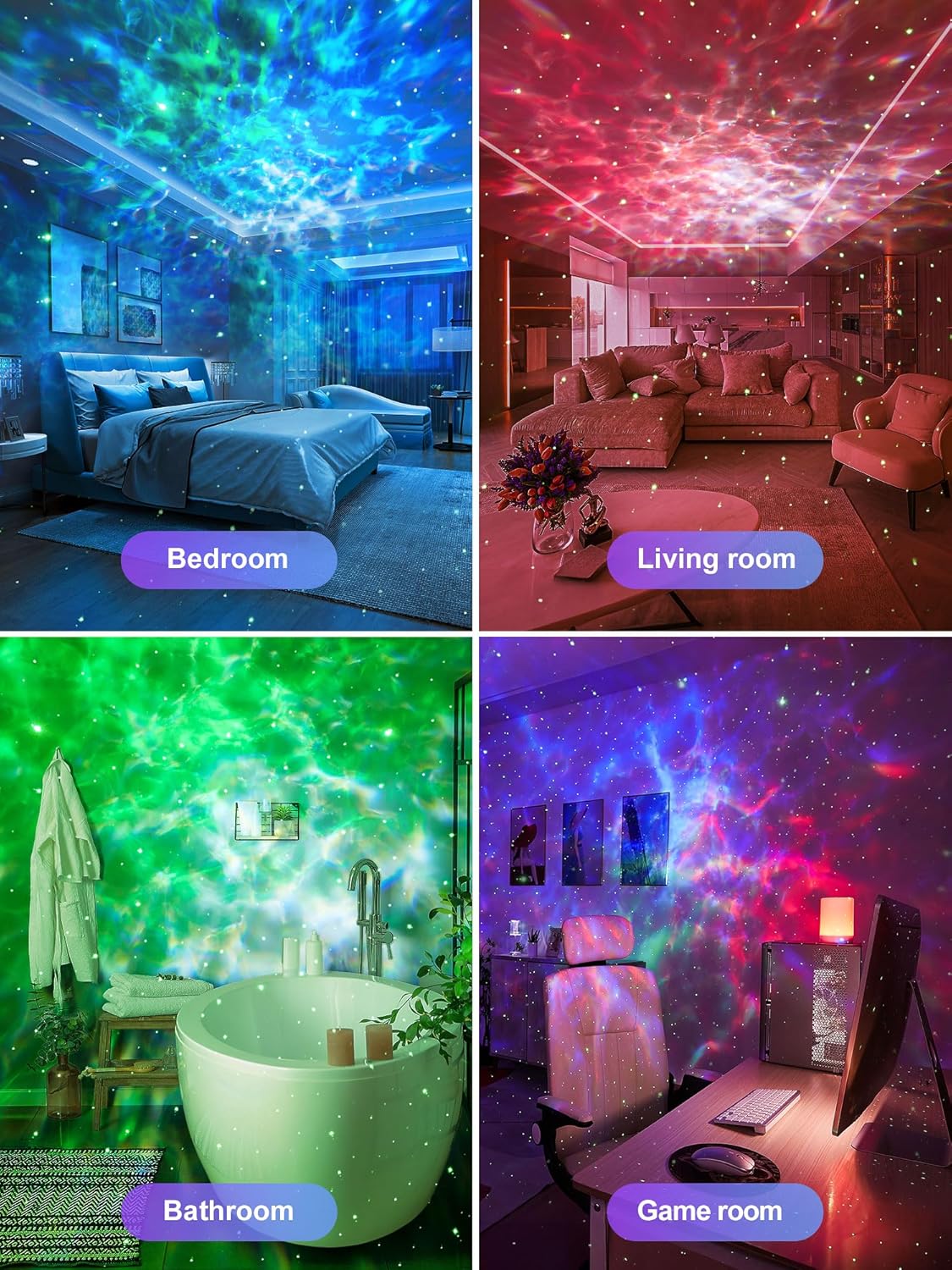 Galaxy Projector for Bedroom Star Projector for Bedroom,15-Color 15 White Noise Sound Machine for Sleep Galaxy Light Projector for…