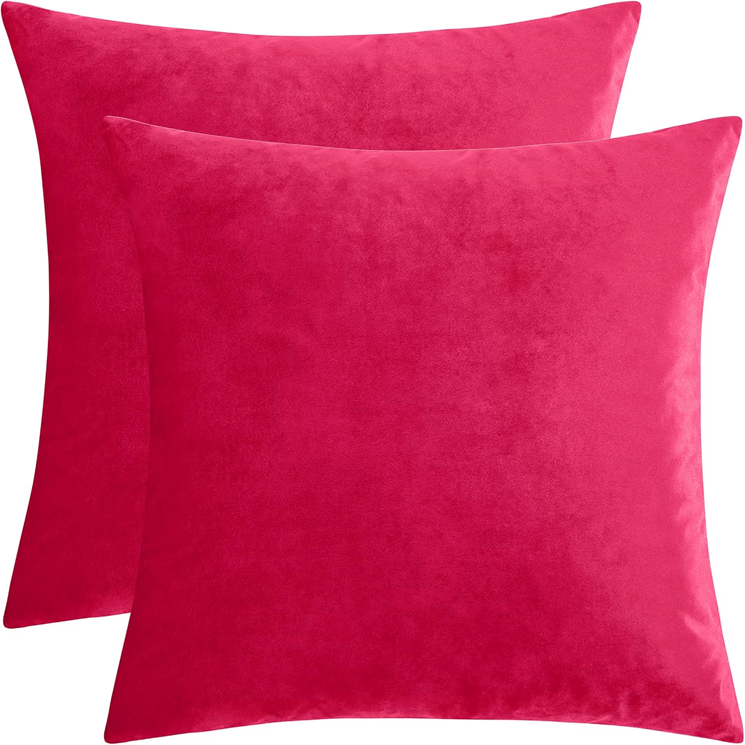 GIGIZAZAFocusingonhomedecoration GIGIZAZA Red Velvet Decorative Throw Pillow Covers 18x18 for Sofa Bed 2 Pack Soft Cushion Covers 2 Pack Red