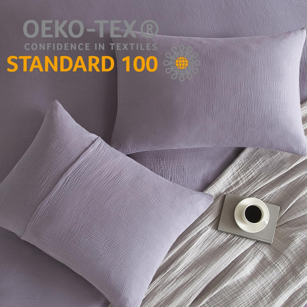 DefineCozyHealthyLife SE SOFTEXLY Muslin Pillowcases King Size 100% Cotton, 2 Pack Linen Like Pillow Shams with Envelope Closure, Ultral So…