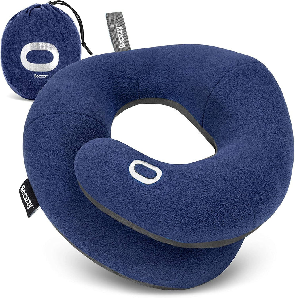BCOZZY Travel Neck Pillow for Airplane – Patented Double Support for Head, Neck, and Chin. Best for Long Flights, Plane Sleeping & Car…