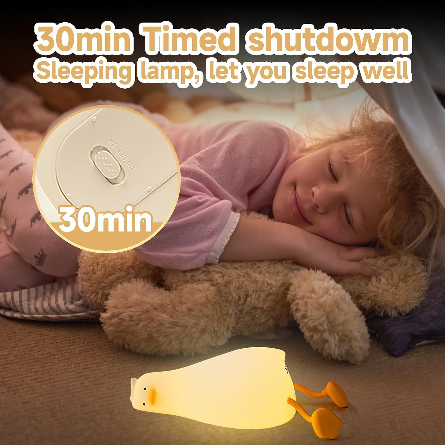 Cute Duck/Chicken/Rabbit/Panda NightLight, LED Squishy Animal Novelty Lamp for Toddler Baby Kids, Nursery Touch Kawaii Room/House Decor…