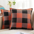 decorUhome Summer Buffalo Plaid Check Throw Pillow Covers 16x16 Set of 2 Outdoor Linen Decorative Farmhouse Gingham Pillow Covers with Stit…