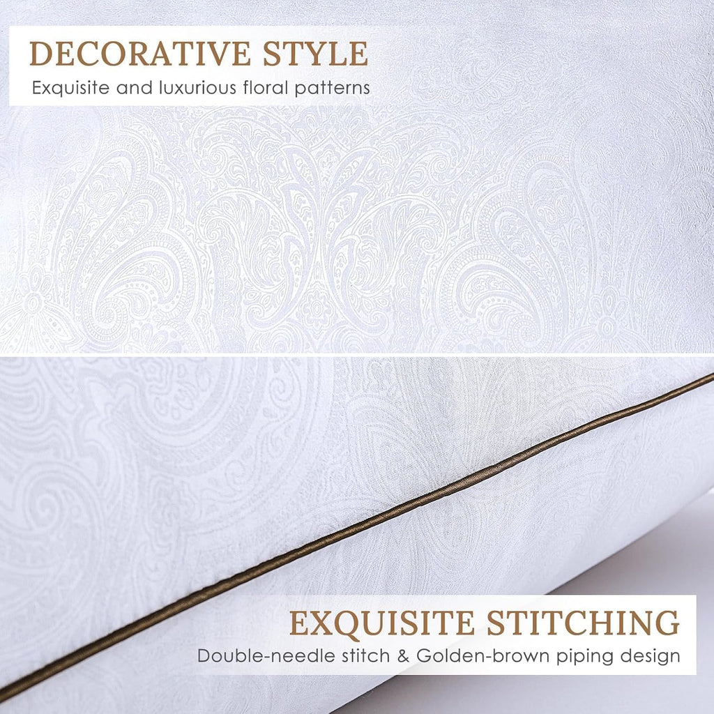 Huxmeyson Pillows Queen Size Set of 4, Luxury Hotel Bed Pillows Set with Down Alternative Filling for Side and Back Sleepers 4 Pack White