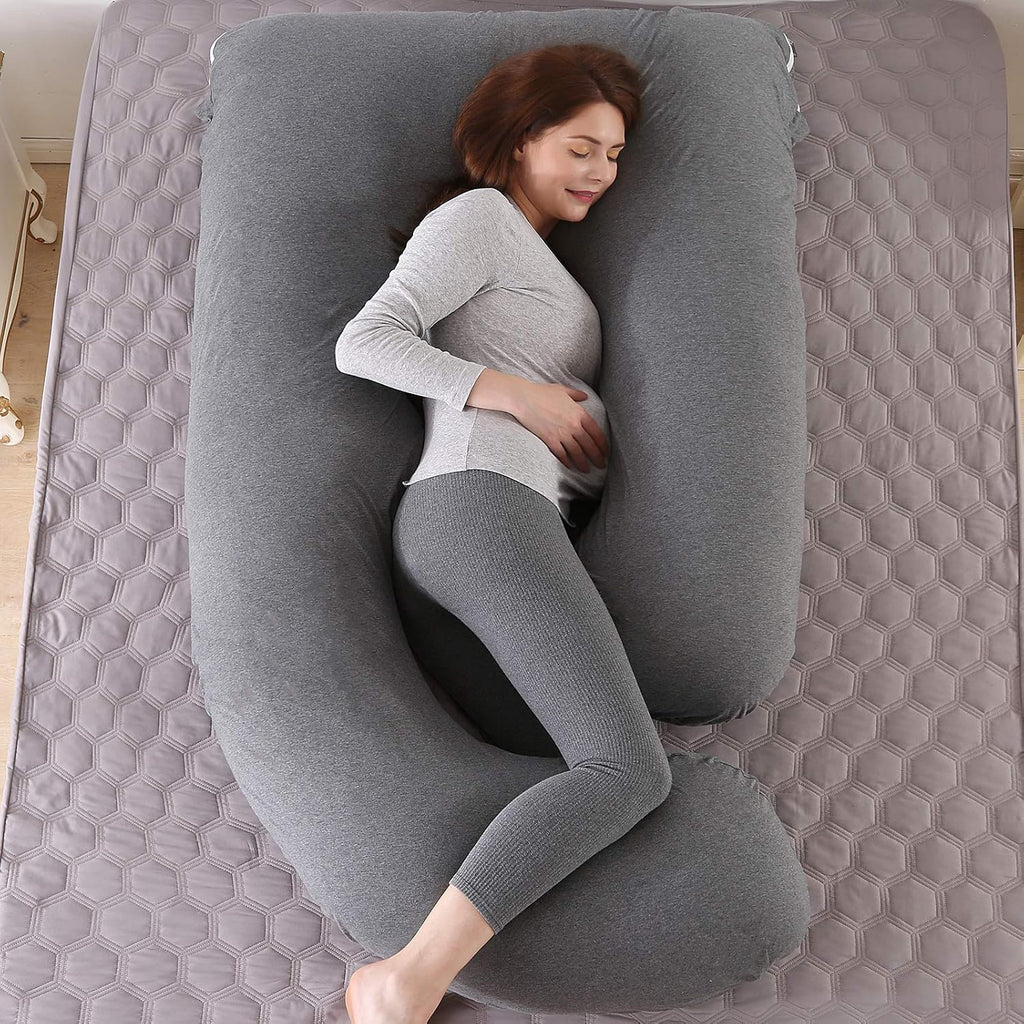 U-Shaped Full Body Pregnancy Pillow for Sleeping – 57" Maternity Pillow with Removable Cover, Support for Back, Legs, Belly & Hips…