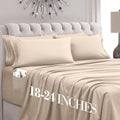 MocassiLuxuryBedding Mocassi Luxury 6-Piece Sheet Set, Ultra Soft 1800 Hotel Quality Microfiber Sheet Set, Fits Mattresses Up to 18 to 24 I…