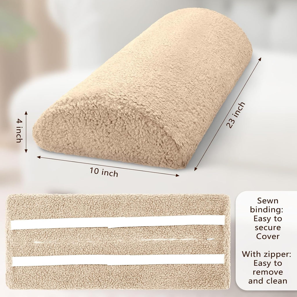 Wesiti Recliner Foot Pillow Cushion High Resilience Sherpa Memory Foam Bolster Sleeping Rest Multipurpose Half Roll Leg Pillow Suitable…