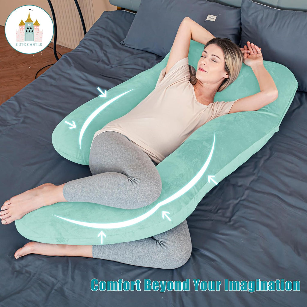 Cute Castle Pregnancy Pillows, Soft U-Shape Maternity Pillow with Removable Cover - Full Body Pillows for Adults Sleeping - Pregnancy…