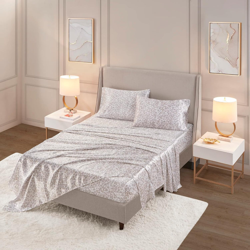 Madisonpark Madison Park Essentials Satin Sheet Set Luxury and Silky with Natural Sheen, Elastic 14" Pocket fits up to 16" Mattress, All Ar…