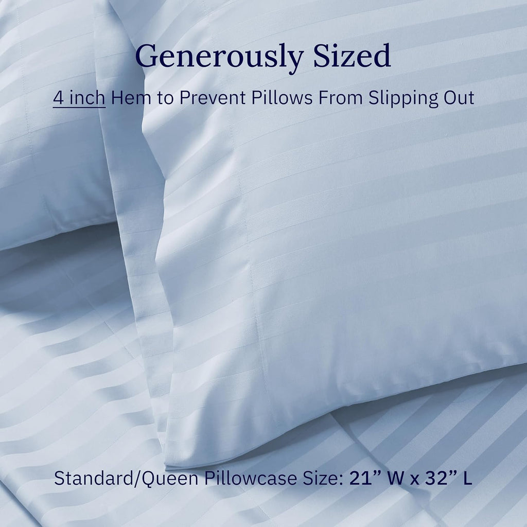 CALIFORNIA DESIGN DEN Soft & Silky 500 Thread Count 100% Cotton is Cool & Smooth, 2 Standard Size Pillow Cases Fits Standard & Queen…