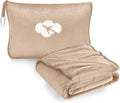 JungleStar Travel Blanket and Pillow Compact, Soft 2 in 1 Airplane Blanket with Soft Bag Pillowcase, Hand Luggage Sleeve and Backpack Clip (…