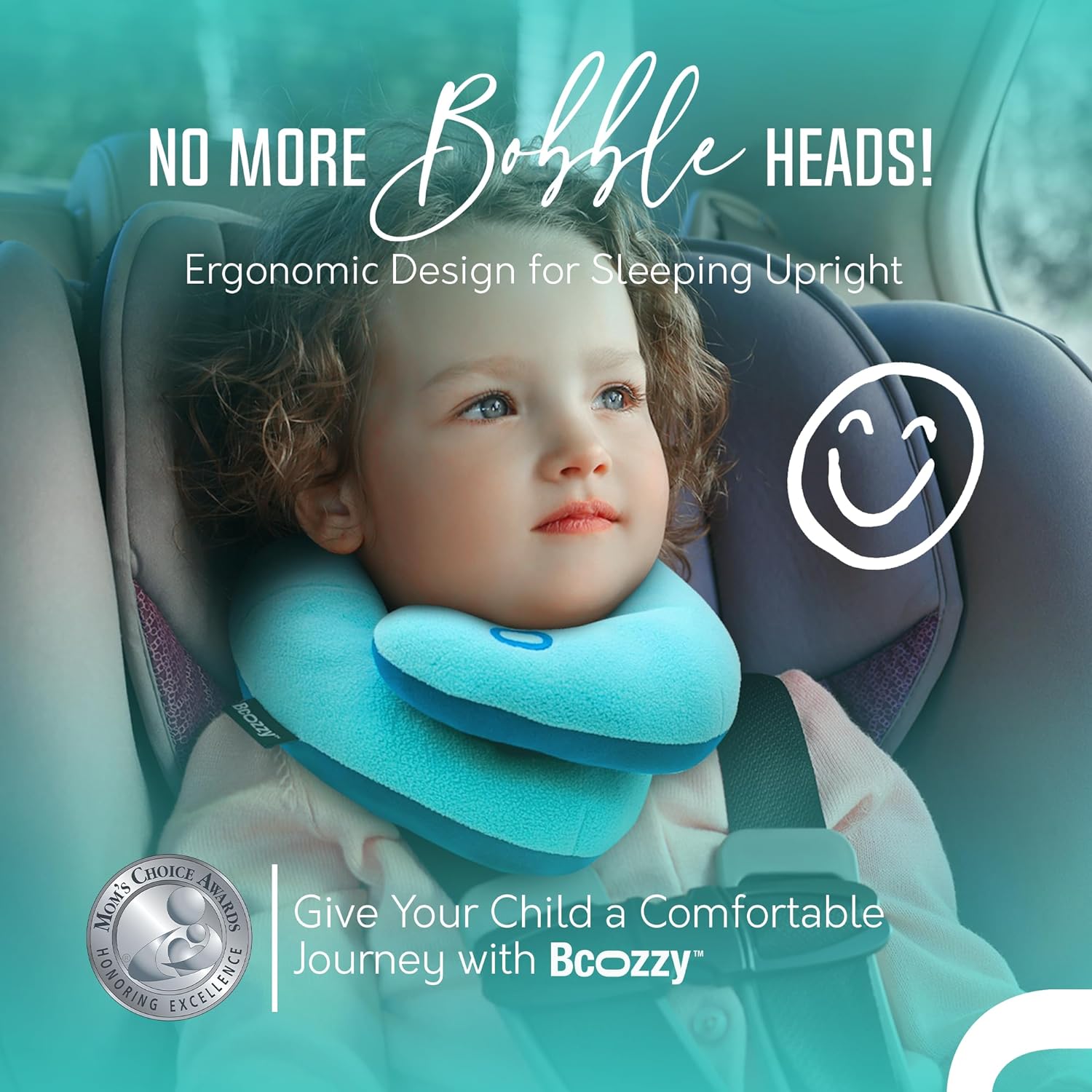 BCOZZY Kids Chin Supporting Travel Pillow for Ages 3–7- Patented Soft Neck Pillow for Head and Chin Support in Car Seat and Airplane.…