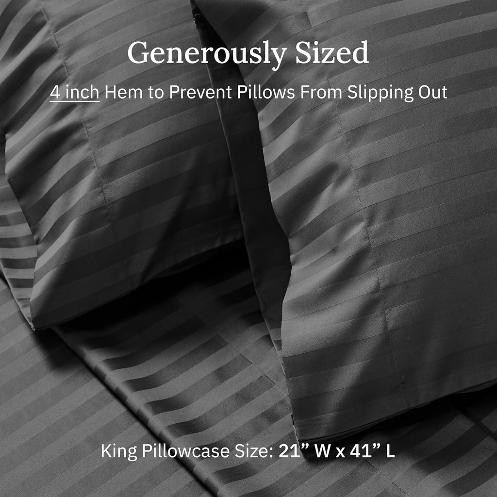 CALIFORNIA DESIGN DEN Soft & Silky 500 Thread Count 100% Cotton Sateen, Cool & Smooth with A Classic Opening, Set of 2 King Pillow Cases…