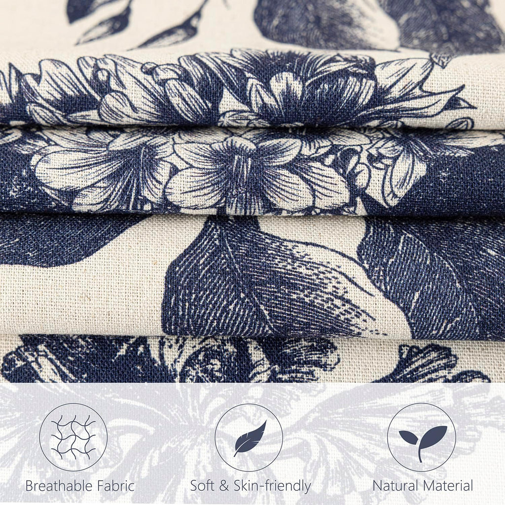 Foindtower Set of 2 Linen Floral Vintage Throw Pillow Covers Neutral Accent Print Decorative Cozy Cushion Covers Farmhouse Boho Home…