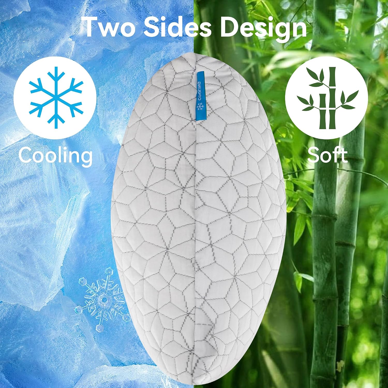 Amicliber Cooling Shredded Memory Foam Pillows for Sleeping 2 Pack, Adjustable Bed Pillow for Side Back Stomach Sleepers Luxury Gel Pillows…