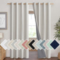 NICETOWN Snowbound Vintage Linen 100% Blackout Curtains for Living Room, Thermal Insulated Curtains 84“ Long, Noise Reducing Window…