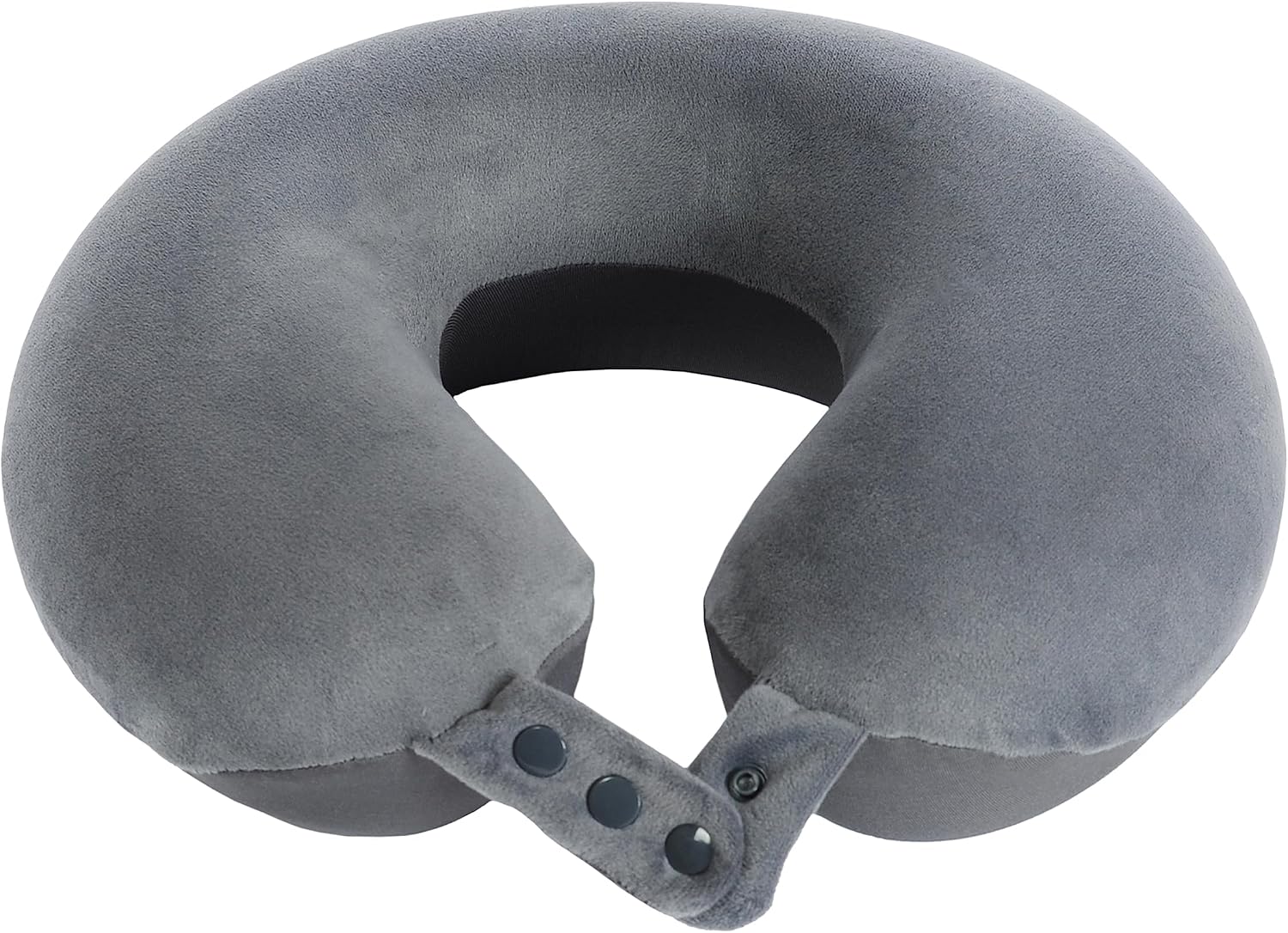 Travel Neck Pillow, Top Memory Foam Pillow for Head Support, Ideal for Airplanes, Cars, and Home Recliners, Adjustable and Soft (Grey)