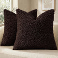 decorUhome Pack of 2 Throw Pillow Covers 22x22 Inch, Faux Fur Decorative Sherpa Pillow Covers Fuzzy Accent Soft Sheepskin Fleece Pillow Cas…