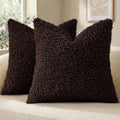 decorUhome Pack of 2 Throw Pillow Covers 18x18 Inch, Faux Fur Decorative Sherpa Pillow Covers Fuzzy Accent Soft Sheepskin Fleece Pillow Cas…
