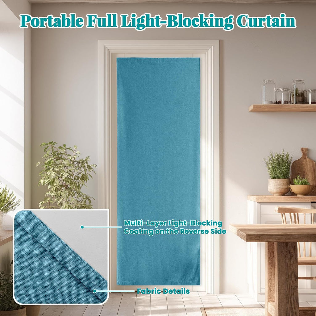 100% Blackout French Door Curtain- Privacy Thermal Insulated Door Window Curtain for Patio Front Tricia Sidelight Panel, W25 x L72 inch…