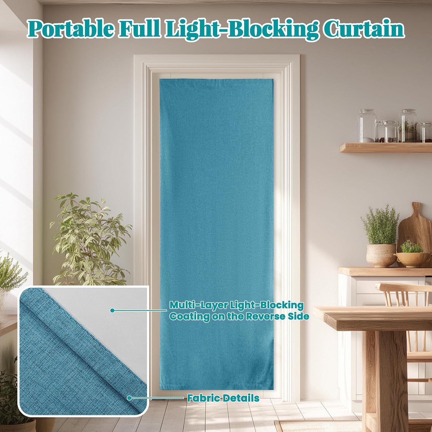 100% Blackout French Door Curtain- Privacy Thermal Insulated Door Window Curtain for Patio Front Tricia Sidelight Panel, W25 x L72 inch…