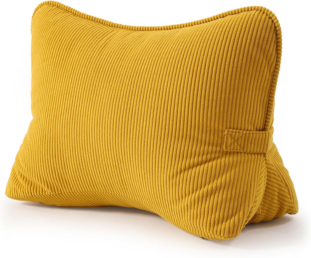 Ailuteie Pat. Pend. Corduroy Reading Back Pillow with Lumbar Support, Triangle Backrest Cushion for Bed Sitting & Relaxing, Support Pillow…