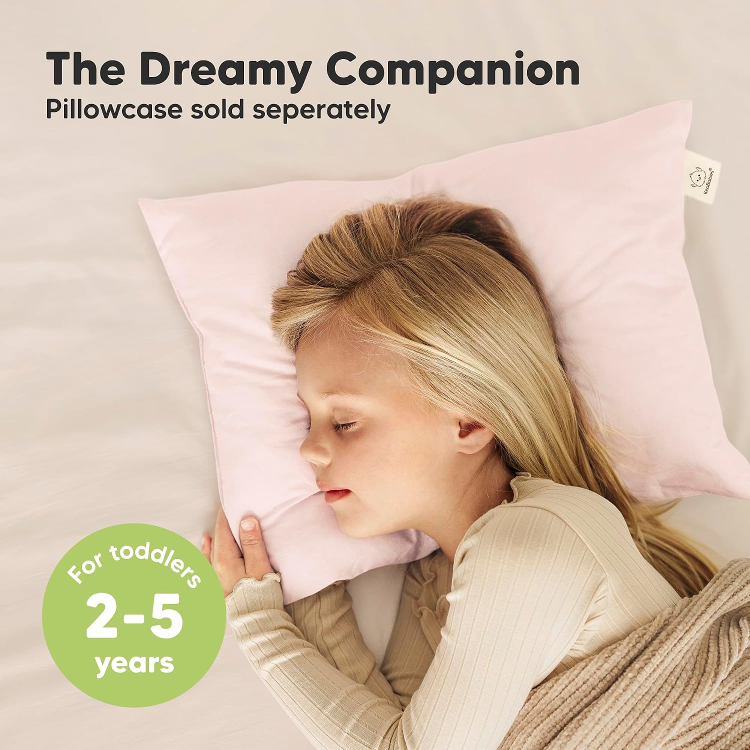 KeaBabies 2-Pack Toddler Pillows 2 Year Old to 5-13x18 Soft Organic Cotton Kids Pillow for Sleeping, Travel, School, Daycare, Nap…