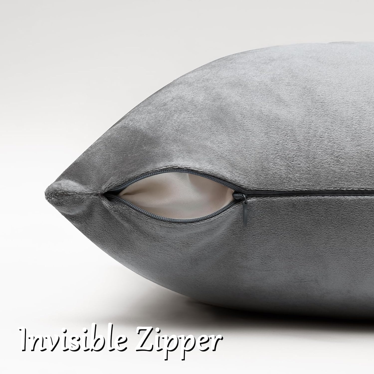 GIGIZAZAFocusingonhomedecoration GIGIZAZA 24x24 Velvet Pillow Covers Set of 2, Dark Grey Big Square Throw Pillows Modern Covers for Living R…