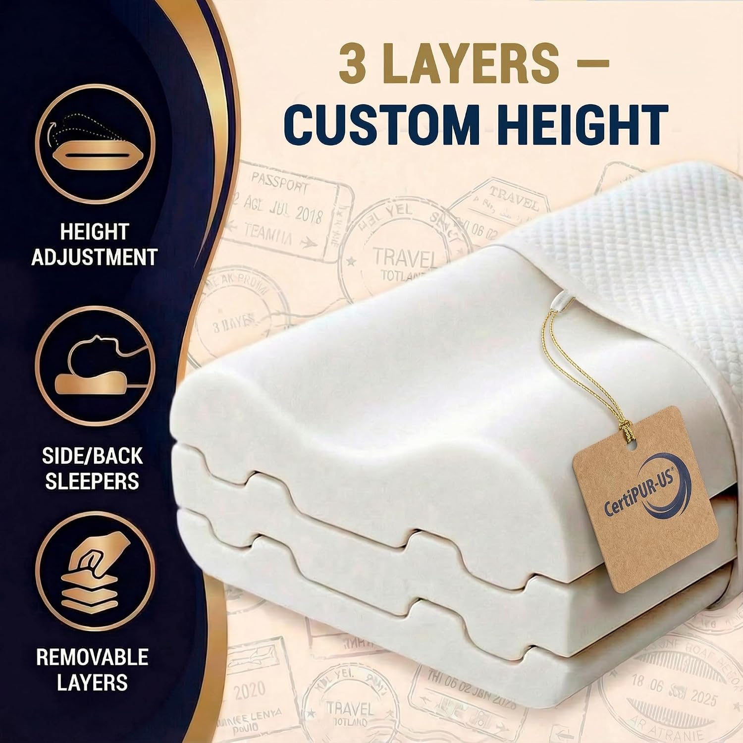 Royaltherapy Royal relaxation Travel Memory Foam Cervical Pillow – Contour Pillow for Neck and Shoulder Pain White