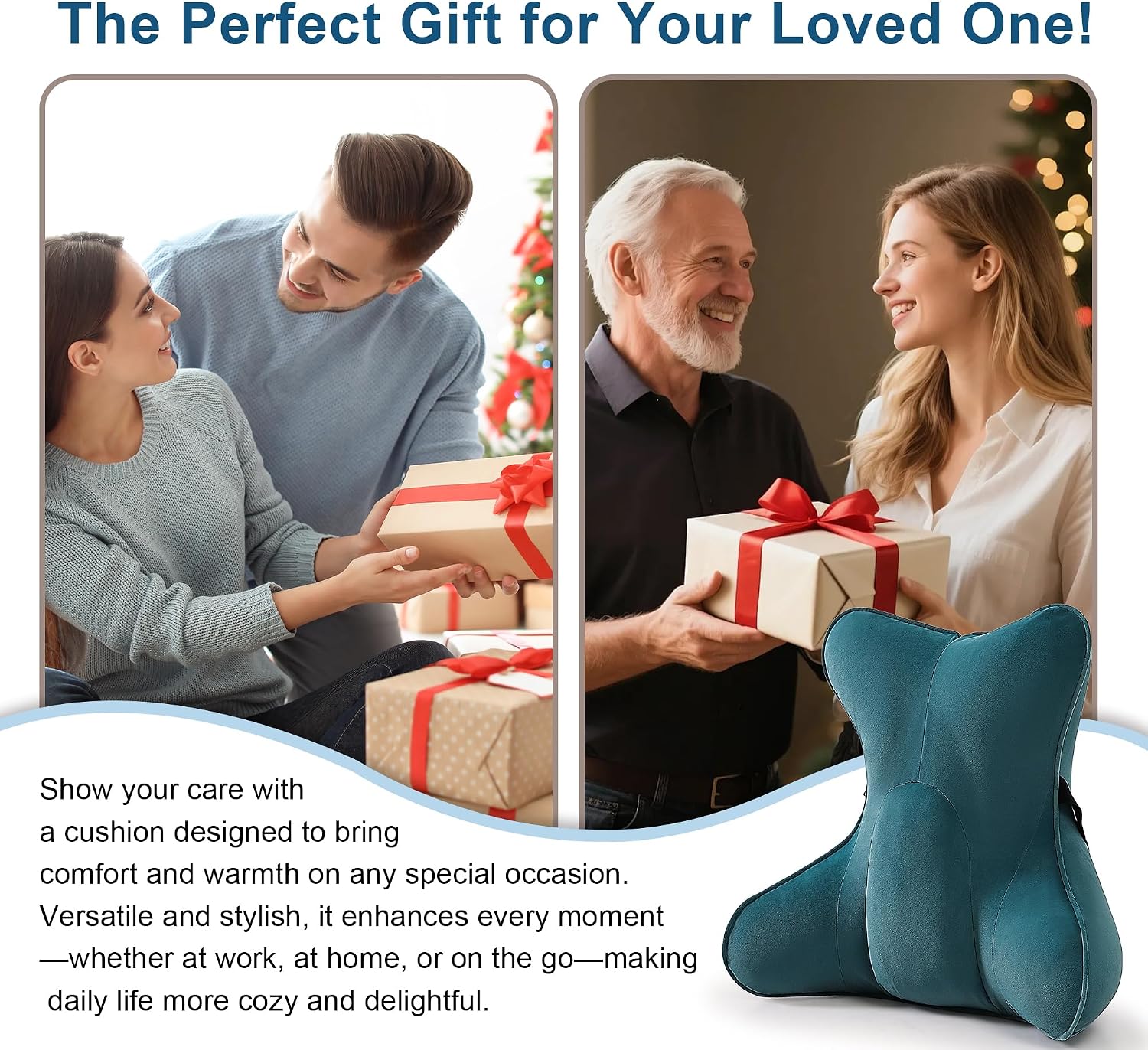 Ailuteie Lumbar Support Pillow (Pat. Pend) for Car Seat, Office Chair, Couch & Recliner, Ergonomic Back Support for Chair, Lower Back, wit…